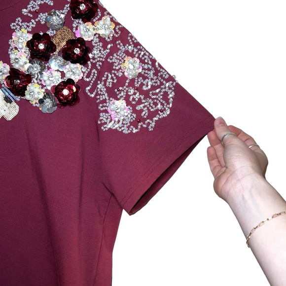 Queen of Sparkles Garnet Crimson queen of Gameday T-shirt Large New - Picture 3 of 9